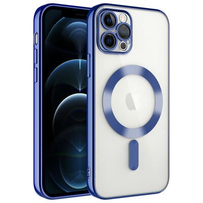 Apple iPhone 11 Pro Kılıf Kamera Korumalı M-safe Wireless Şarj Özellikli Zore Demre Kapak Sierra Mavi