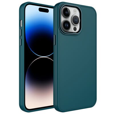 Apple iPhone 13 Pro Kılıf Metal Çerçeve ve Buton Tasarımlı Silikon Zore Luna Kapak