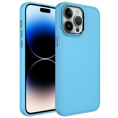 Apple iPhone 13 Pro Kılıf Metal Çerçeve ve Buton Tasarımlı Silikon Zore Luna Kapak