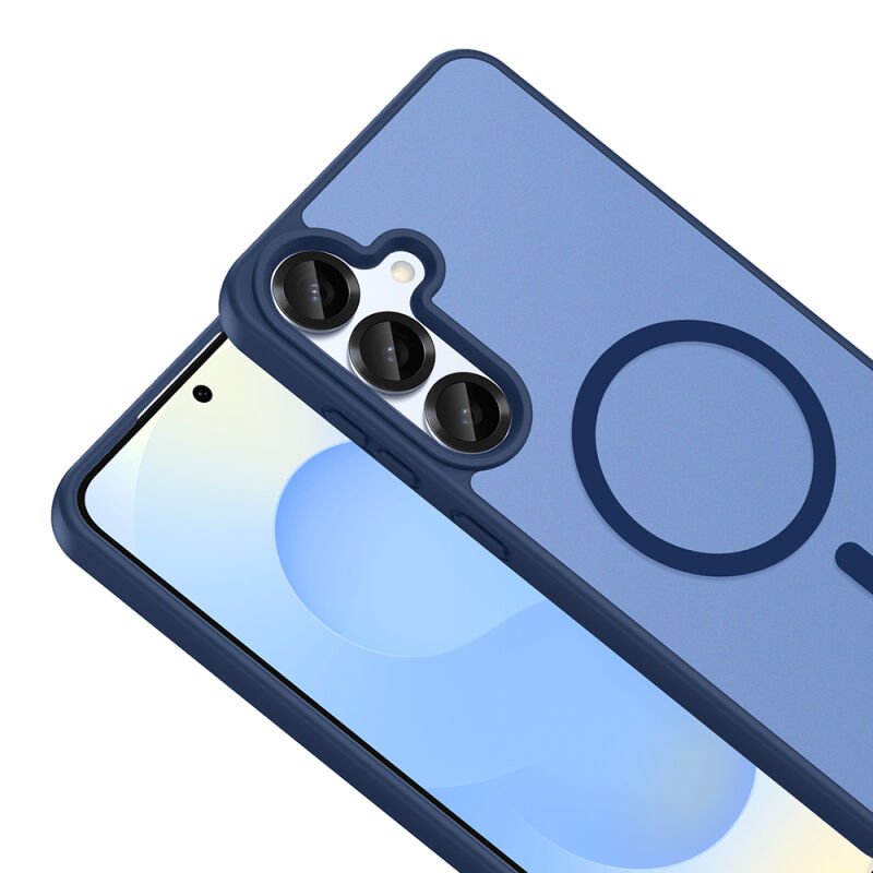 Galaxy S25 FE Kılıf M-safe Şarj Özellikli Zore Babet Kapak Mavi
