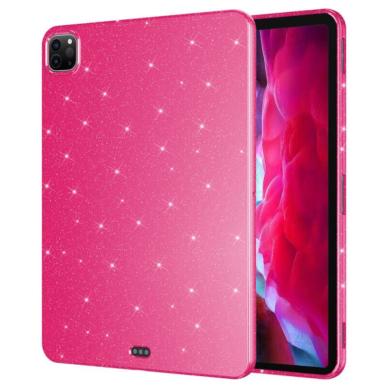 iPad Pro 11 2020 (2.Nesil) Simli Parlak Görünümlü Zore Tablet Koton Kılıf Koyu Pembe
