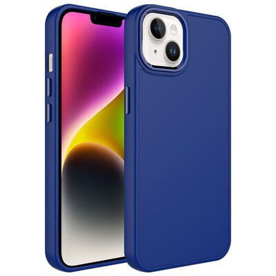 Apple iPhone 13 Kılıf Metal Çerçeve ve Buton Tasarımlı Silikon Zore Luna Kapak