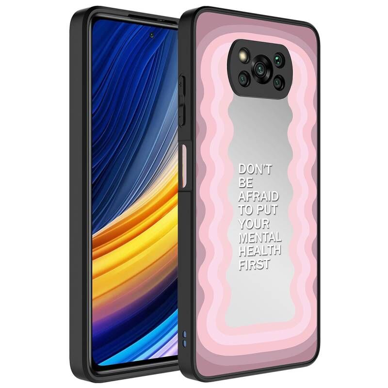 Xiaomi Poco X3 Kılıf Aynalı Desenli Kamera Korumalı Parlak Zore Mirror Kapak