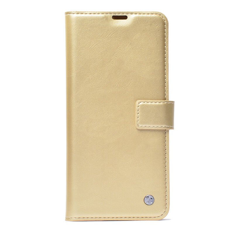 Xiaomi Redmi 10C Kılıf Zore Kar Deluxe Kapaklı Kılıf Gold