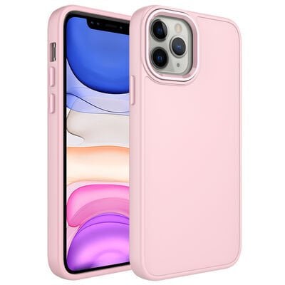 Apple iPhone 12 Pro Kılıf Metal Çerçeve ve Buton Tasarımlı Silikon Zore Luna Kapak