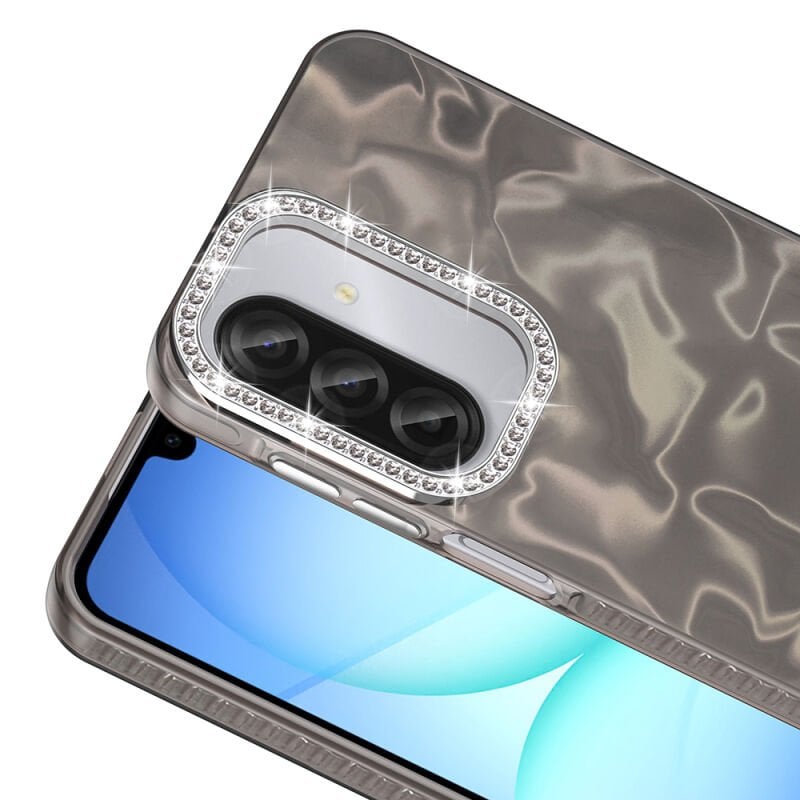 Galaxy A17 Kılıf Airbagli Parlak Taş Detay Tasarımlı Zore Esila Kapak Siyah