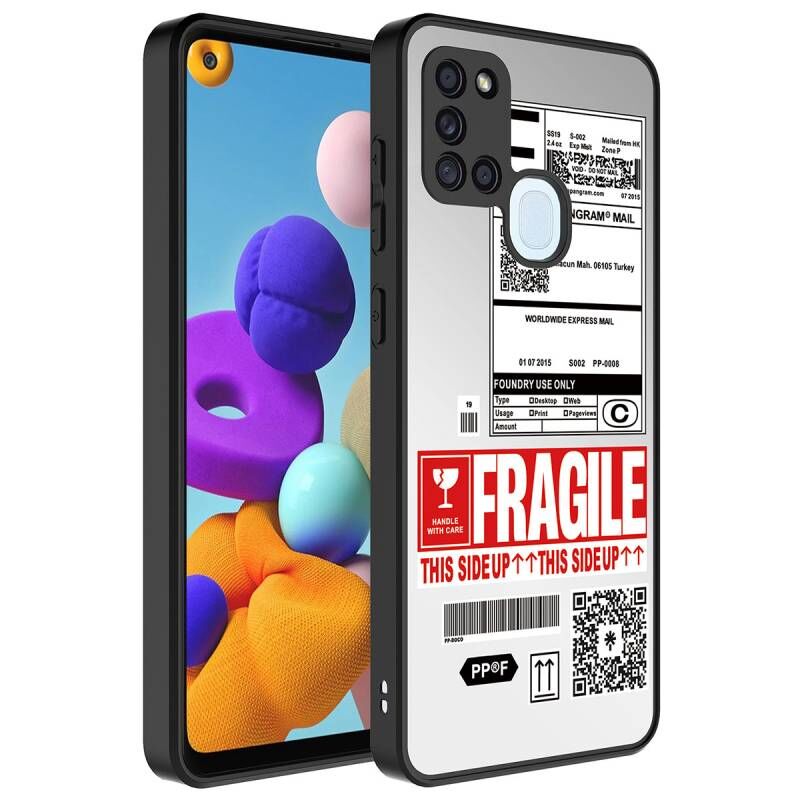 Galaxy A21S Kılıf Aynalı Desenli Kamera Korumalı Parlak Zore Mirror Kapak