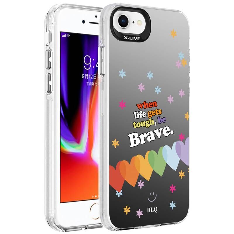Apple iPhone SE 2020 Kılıf Desenli Zore Silver Sert Kapak