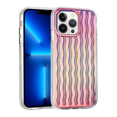 Apple iPhone 14 Pro Max Kılıf Kabartmalı Dalga Tasarımlı Silikon Zore İsmira Kapak