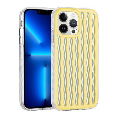 Apple iPhone 14 Pro Max Kılıf Kabartmalı Dalga Tasarımlı Silikon Zore İsmira Kapak