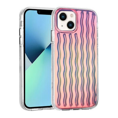 Apple iPhone 14 Kılıf Kabartmalı Dalga Tasarımlı Silikon Zore İsmira Kapak