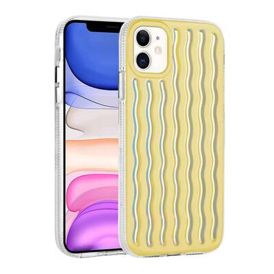 Apple iPhone 11 Kılıf Kabartmalı Dalga Tasarımlı Silikon Zore İsmira Kapak