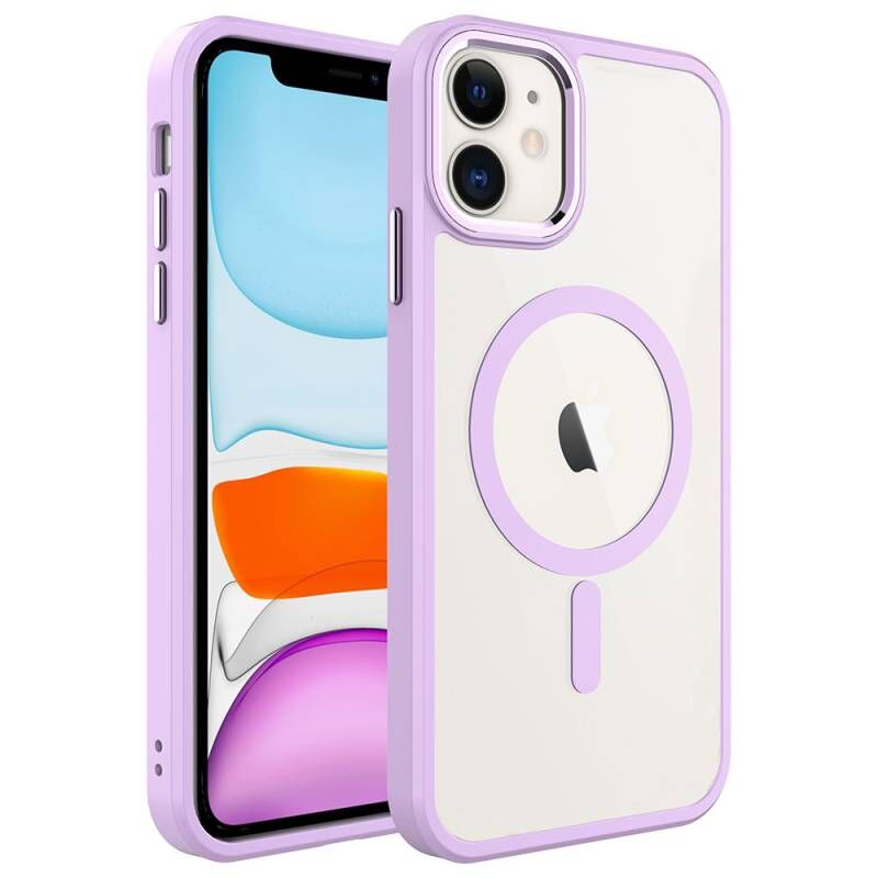 Apple iPhone 11 Kılıf Wireless Şarj Özellikli Zore Krom Magsafe Silikon Kapak