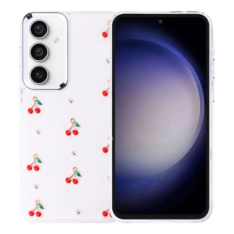Galaxy S23 FE Kılıf Airbag Tasarımlı Simli Şeffaf Zore Kutup Kapak