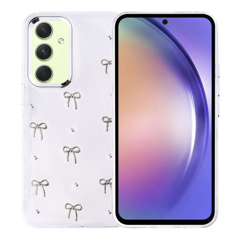 Galaxy A54 Kılıf Airbag Tasarımlı Simli Şeffaf Zore Kutup Kapak