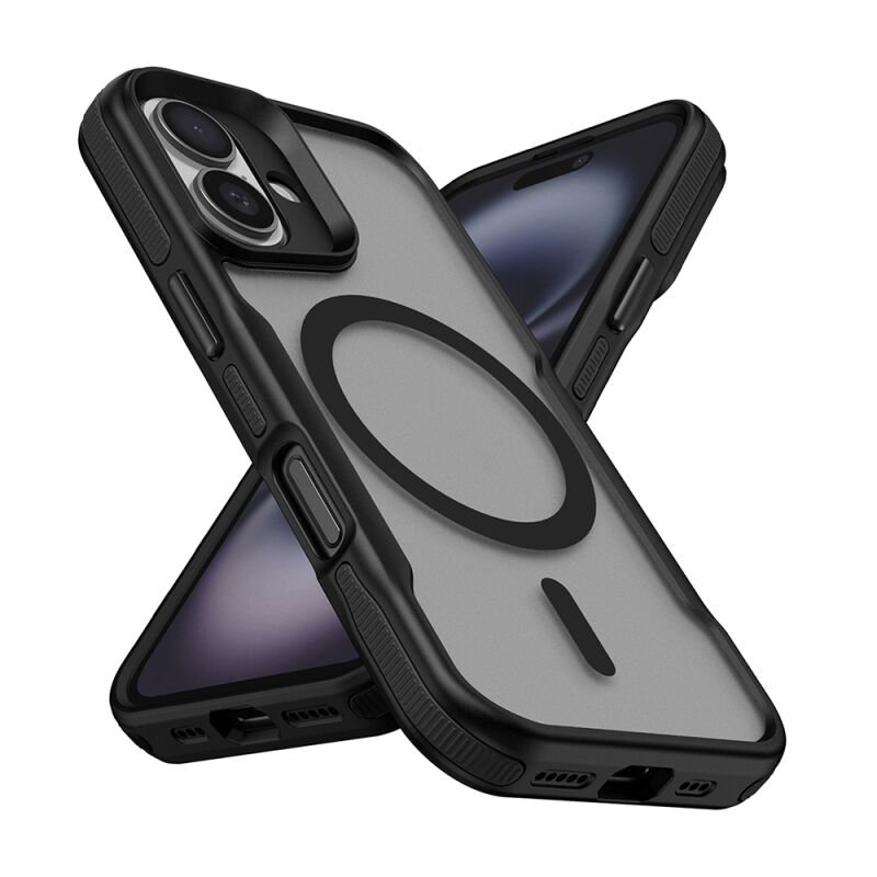 Apple iPhone 16 Plus Kılıf M-safe Şarj Özellikli Renkli Kenar Airbag Şeritli Zore Lamer Kapak