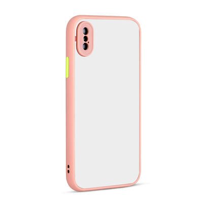 Apple iPhone X Kılıf Zore Hux Kapak Pembe