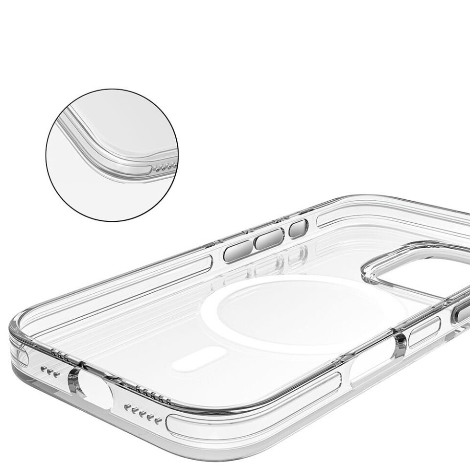 Apple iPhone 16 Pro Kılıf M-safe Şarj Özellikli Kamera Korumalı Zore Kripto Kapak Şeffaf