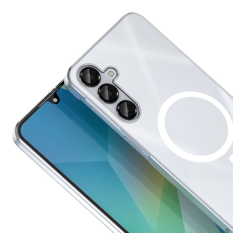 Galaxy A16 Kamera Korumalı M-Safe Şarj Özellikli Şeffaf Zore London Sert PC Kapak