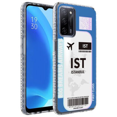 Oppo A54 4G Kılıf Airbag Kenarlı Renkli Desenli Silikon Zore Elegans Kapak