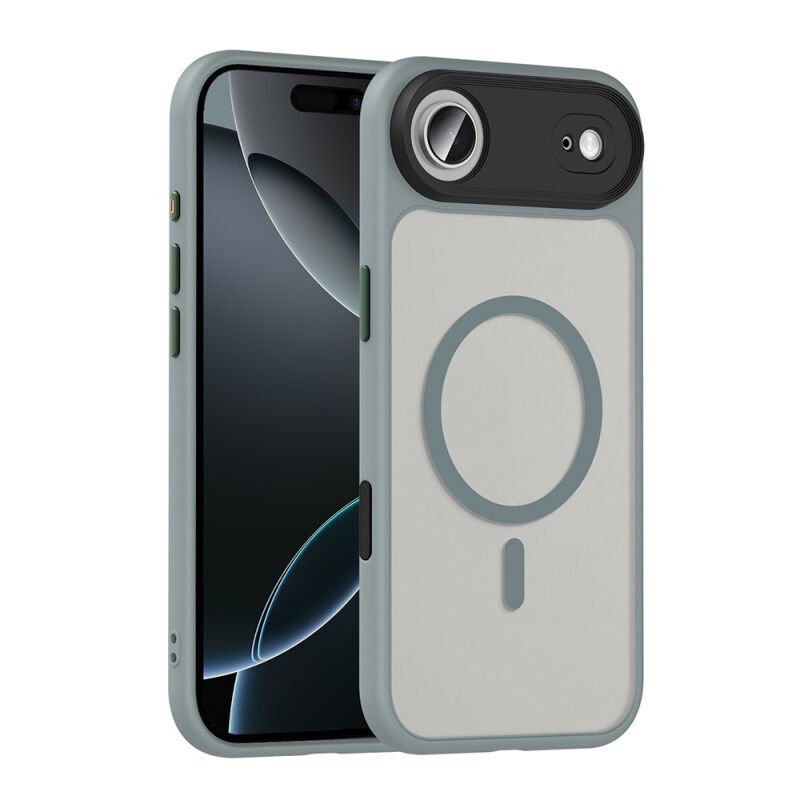Apple iPhone 17 Air Kılıf Mat Arka Yüzey Wireless Şarj Özellikli Zore Flet M-safe Kapak