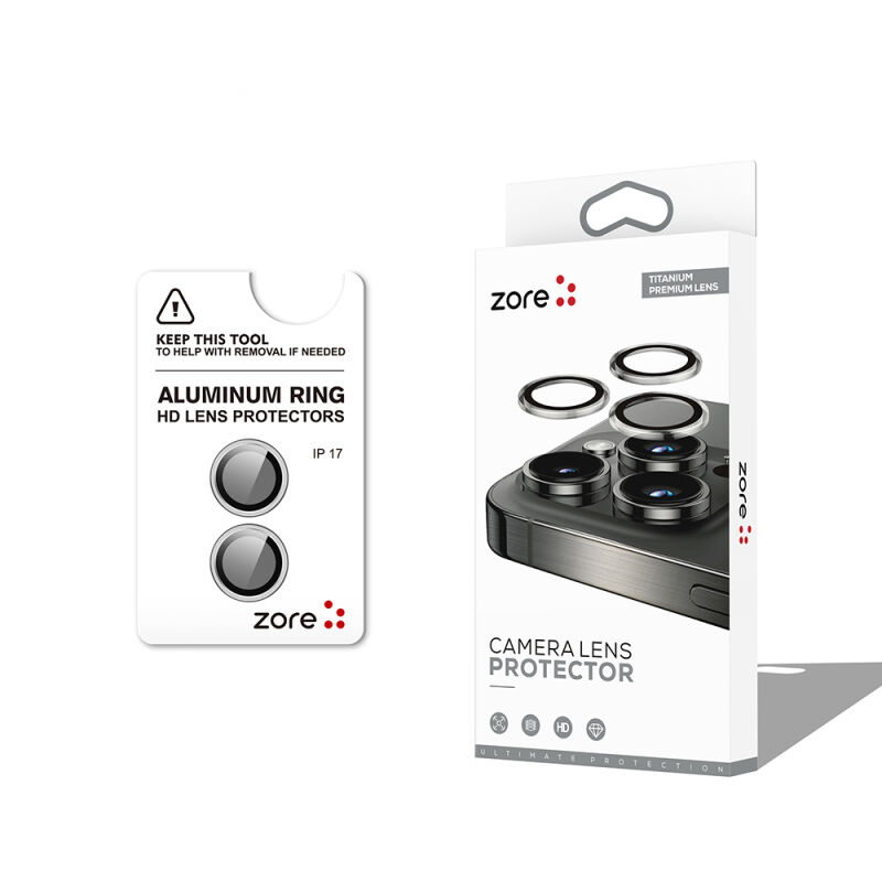 Apple iPhone 17 Zore CL-12 Premium Safir Parmak İzi Bırakmayan Anti-Reflective Kamera Lens Koruyucu