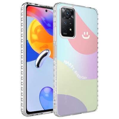 Xiaomi Redmi Note 11 Pro 5G Kılıf Airbag Kenarlı Renkli Desenli Silikon Zore Elegans Kapak