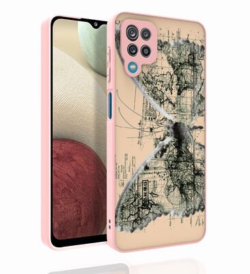 Galaxy M12 Kılıf Desenli Kamera Korumalı Parlak Zore Nora Kapak
