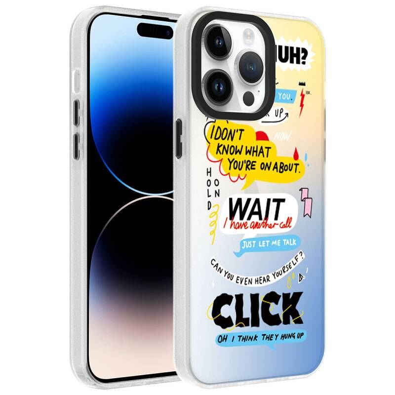 Apple iPhone 13 Pro Kılıf Desenli Zore Dragon Sert Kapak Kelimeler