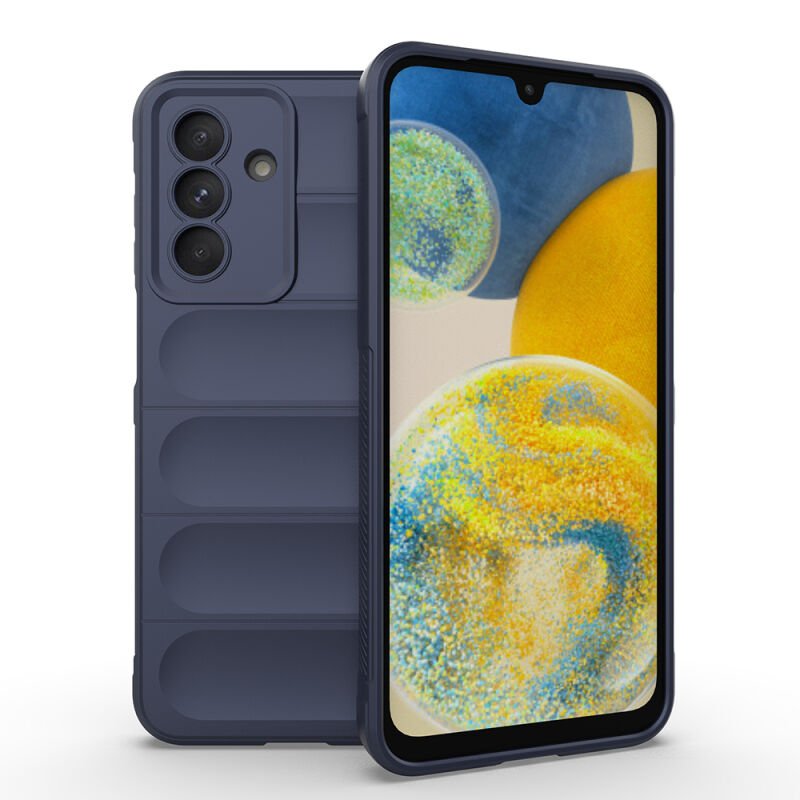 Galaxy A56 Kılıf Esnek TPU Oyuklu Arka Yüzey Tasarımlı Zore Etnik Silikon Kapak Lacivert