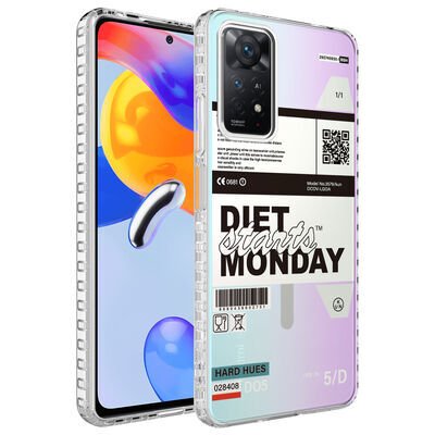Xiaomi Redmi Note 11 Global Kılıf Airbag Kenarlı Renkli Desenli Silikon Zore Elegans Kapak