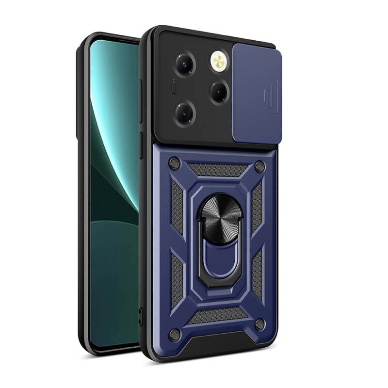 Tecno Spark 20 Pro Kılıf Magnetik Standlı Kamera Korumalı Zore Sürgülü Vega Kapak