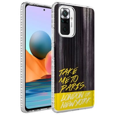 Xiaomi Redmi Note 10 Pro Kılıf Airbag Kenarlı Renkli Desenli Silikon Zore Elegans Kapak