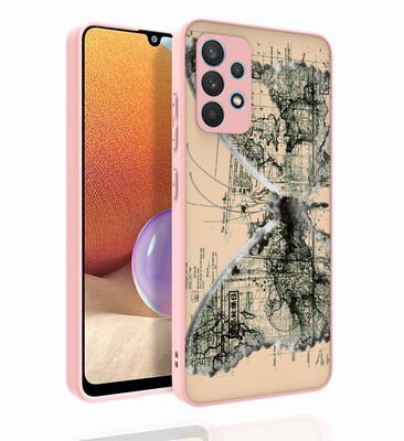 Galaxy A32 4G Kılıf Desenli Kamera Korumalı Parlak Zore Nora Kapak