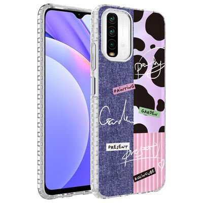 Xiaomi Redmi Note 10 Kılıf Airbag Kenarlı Renkli Desenli Silikon Zore Elegans Kapak