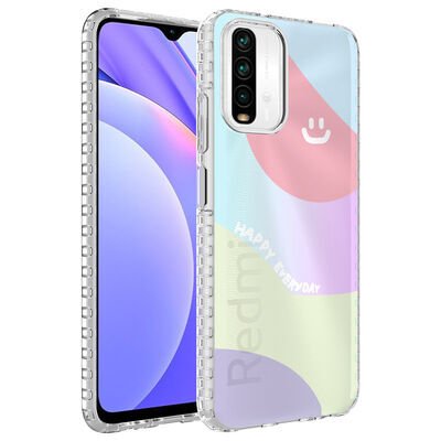 Xiaomi Redmi Note 10 Kılıf Airbag Kenarlı Renkli Desenli Silikon Zore Elegans Kapak