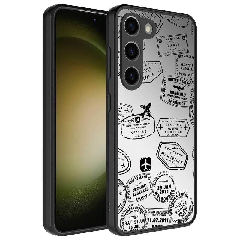 Galaxy S23 Kılıf Aynalı Desenli Kamera Korumalı Parlak Zore Mirror Kapak