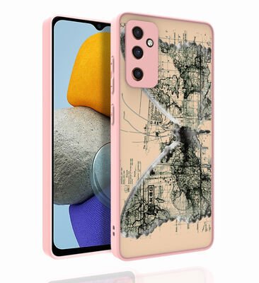 Galaxy M23 Kılıf Desenli Kamera Korumalı Parlak Zore Nora Kapak