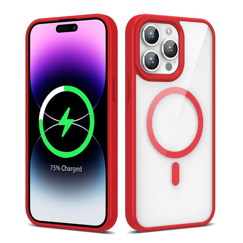 Apple iPhone 14 Pro Max Kılıf M-safe Wireless Şarj Özellikli Silikon Zore Ege Kapak