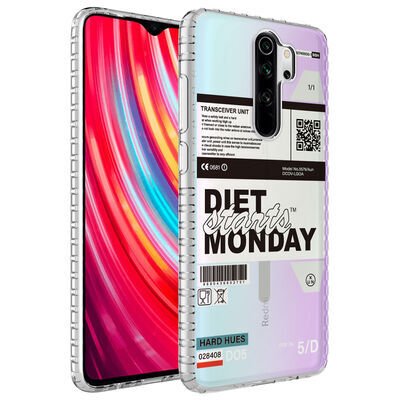Xiaomi Redmi Note 8 Pro Kılıf Airbag Kenarlı Renkli Desenli Silikon Zore Elegans Kapak