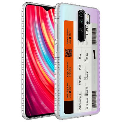 Xiaomi Redmi Note 8 Pro Kılıf Airbag Kenarlı Renkli Desenli Silikon Zore Elegans Kapak