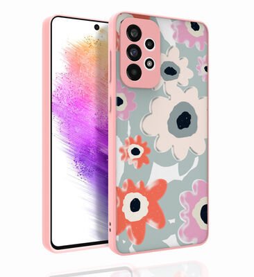 Galaxy A73 Kılıf Desenli Kamera Korumalı Parlak Zore Nora Kapak