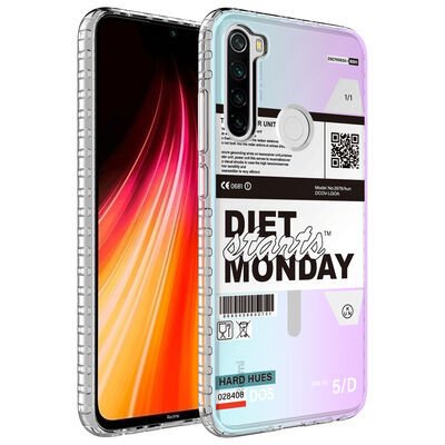 Xiaomi Redmi Note 8 Kılıf Airbag Kenarlı Renkli Desenli Silikon Zore Elegans Kapak