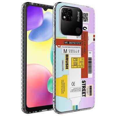 Xiaomi Redmi 10C Kılıf Airbag Kenarlı Renkli Desenli Silikon Zore Elegans Kapak