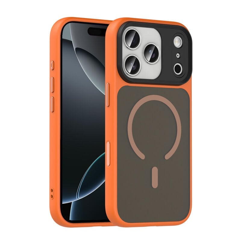 Apple iPhone 17 Pro Kılıf Mat Arka Yüzey Wireless Şarj Özellikli Zore Flet M-safe Kapak