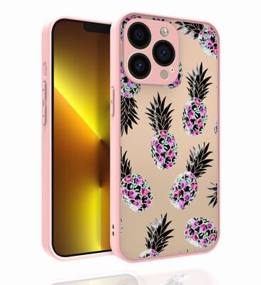 Apple iPhone 13 Pro Max Kılıf Desenli Kamera Korumalı Parlak Zore Nora Kapak