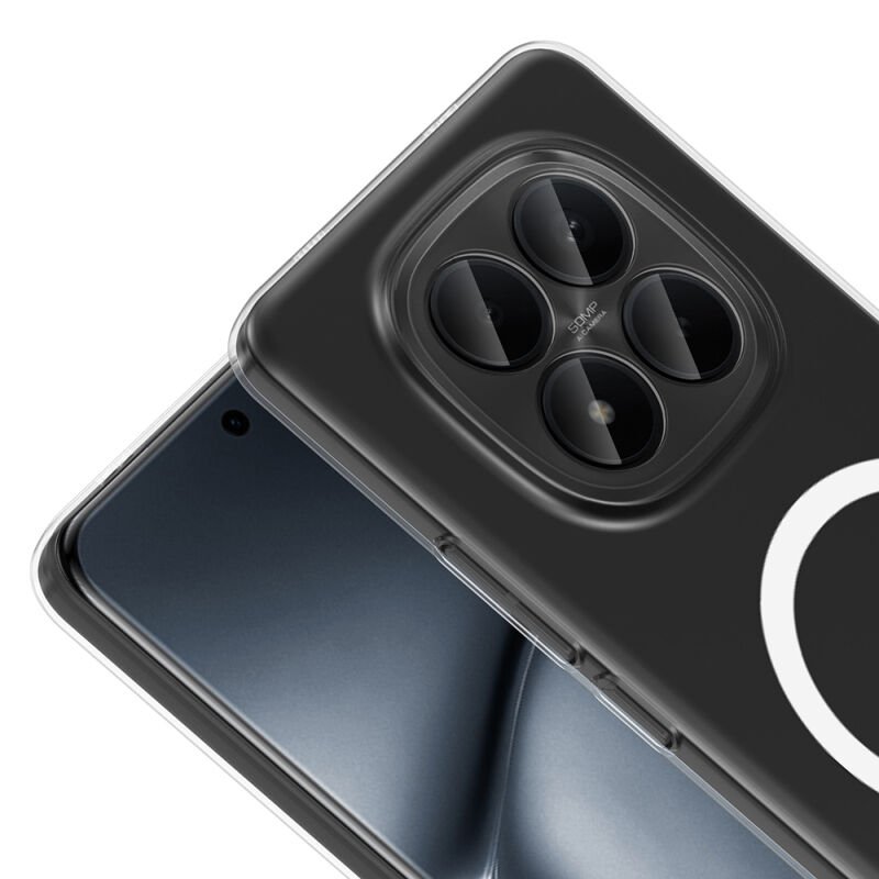 Xiaomi Redmi Note 15 Pro Kamera Korumalı M-Safe Şarj Özellikli Şeffaf Zore London Sert PC Kapak