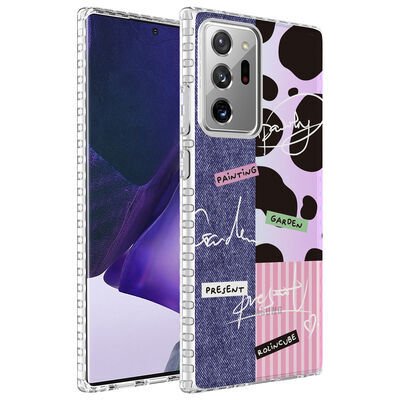 Galaxy Note 20 Ultra Kılıf Airbag Kenarlı Renkli Desenli Silikon Zore Elegans Kapak