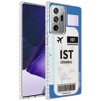 Galaxy Note 20 Ultra Kılıf Airbag Kenarlı Renkli Desenli Silikon Zore Elegans Kapak