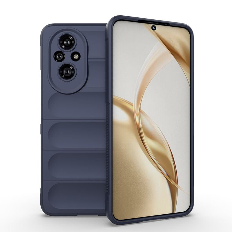 Honor 200 Pro Kılıf Esnek TPU Oyuklu Arka Yüzey Tasarımlı Zore Etnik Silikon Kapak Lacivert